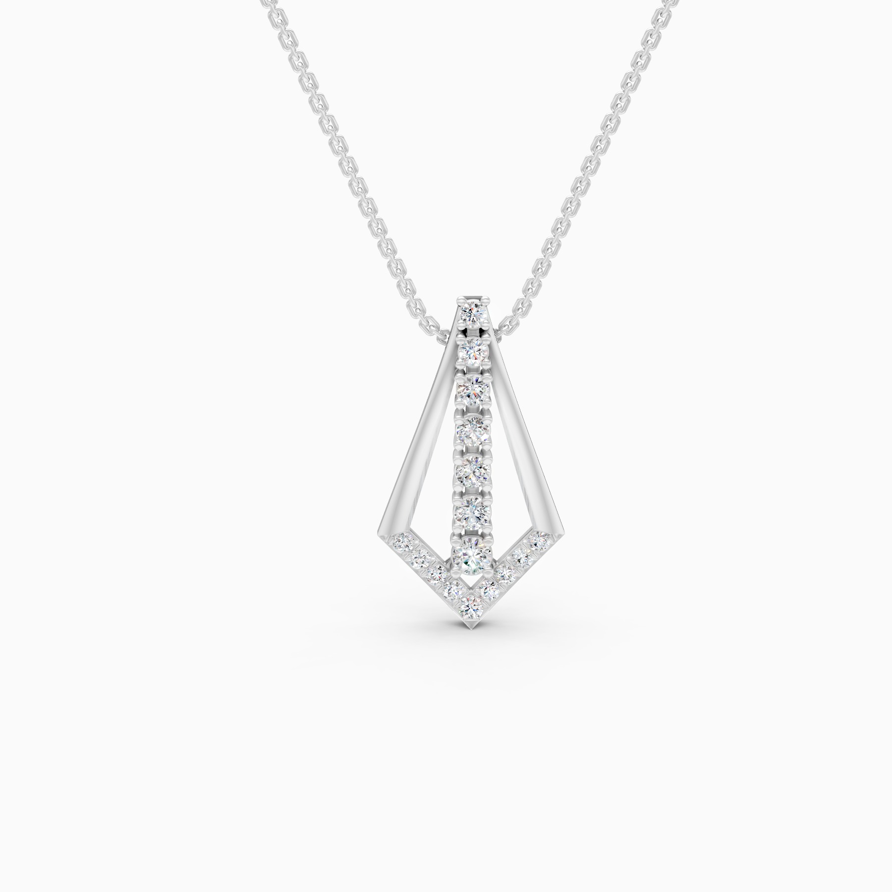 Modern V Shape Lab Grown Diamond Necklace